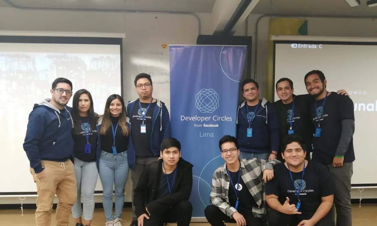 The Inspired Solutions team at a Developer Circles Lima meetup.